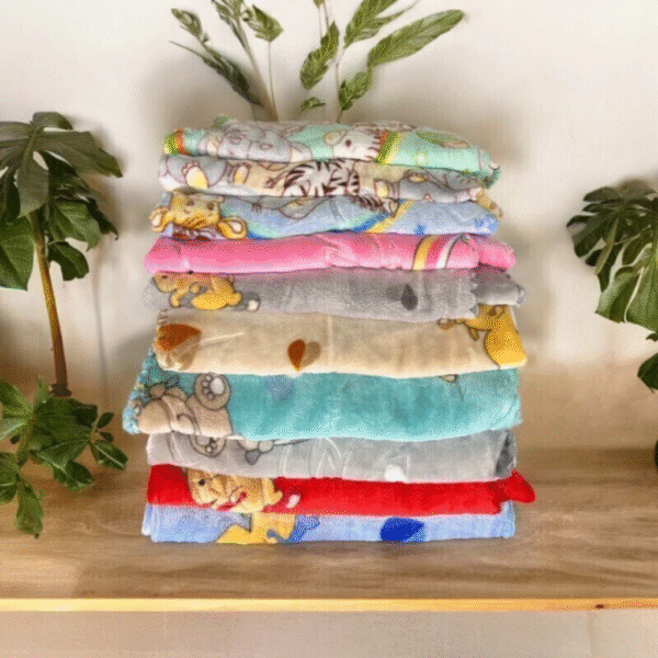 Pack x2 manta plush estampada bebe