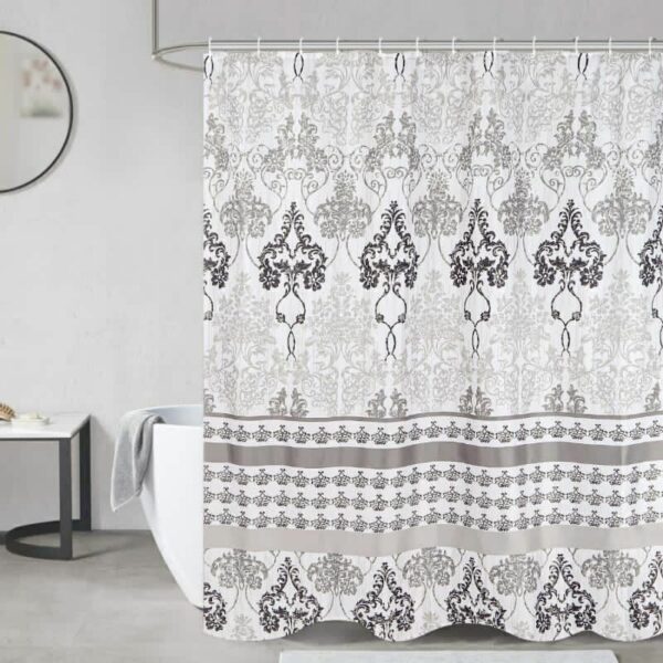 Cortina De Baño Teflon Estampada Con Ganchos - Image 6