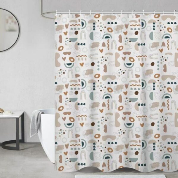 Cortina De Baño Teflon Estampada Con Ganchos - Image 10