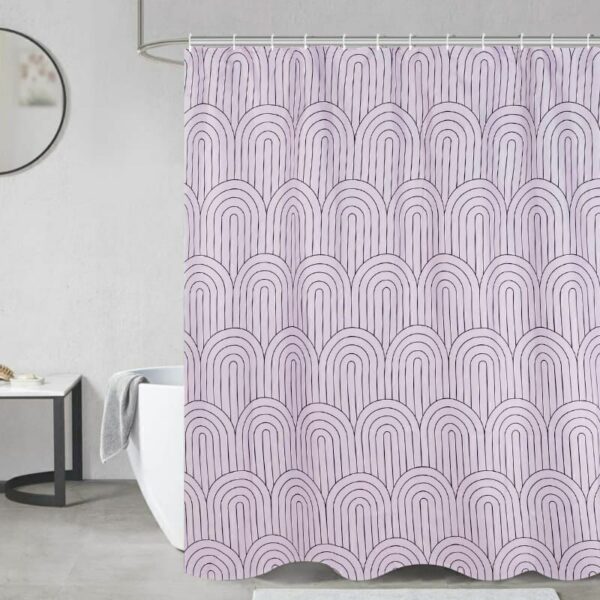 Cortina De Baño Teflon Estampada Con Ganchos - Image 9